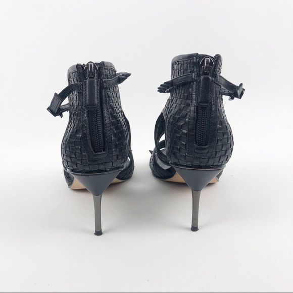 BCBGMAXAZRIA Black Spike Leather Stilettos Heels - Picture 4 of 8